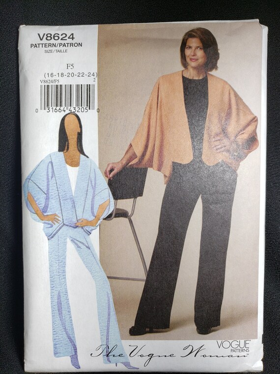 Vogue Sewing Pattern for Loose Fitting Jacket and Pants With | Etsy Canada