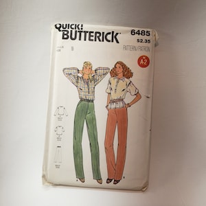 Butterick 6485 sewing pattern for 80's blouse and trousers UNCUT FF size 10-14