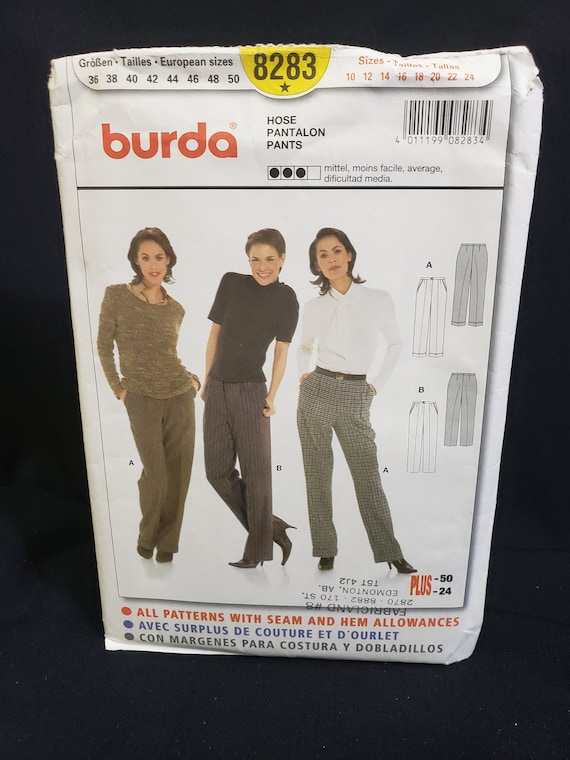 Burda 8283 Sewing Pattern for Womens Pants Sizes 10-12-14-18-20-22-24 Plus  Size UNCUT FF OOP Rare Find -  Canada