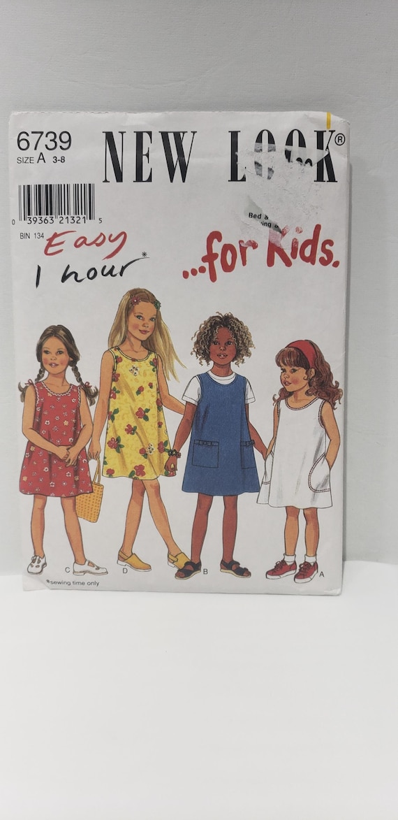 New Look 6739 Sewing Pattern Kids! 1 Hour Easy Girls' Sleeveless A-line  Dress in 4 Variations Size A (3-8) UNCUT FF OOP - Etsy