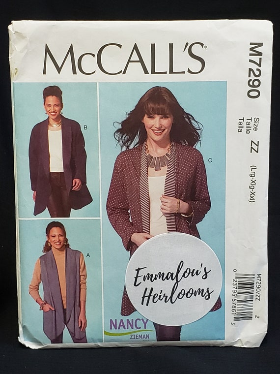 Sewing Pattern Mccalls 7290,nancy Zieman Pattern, BOHO Draped