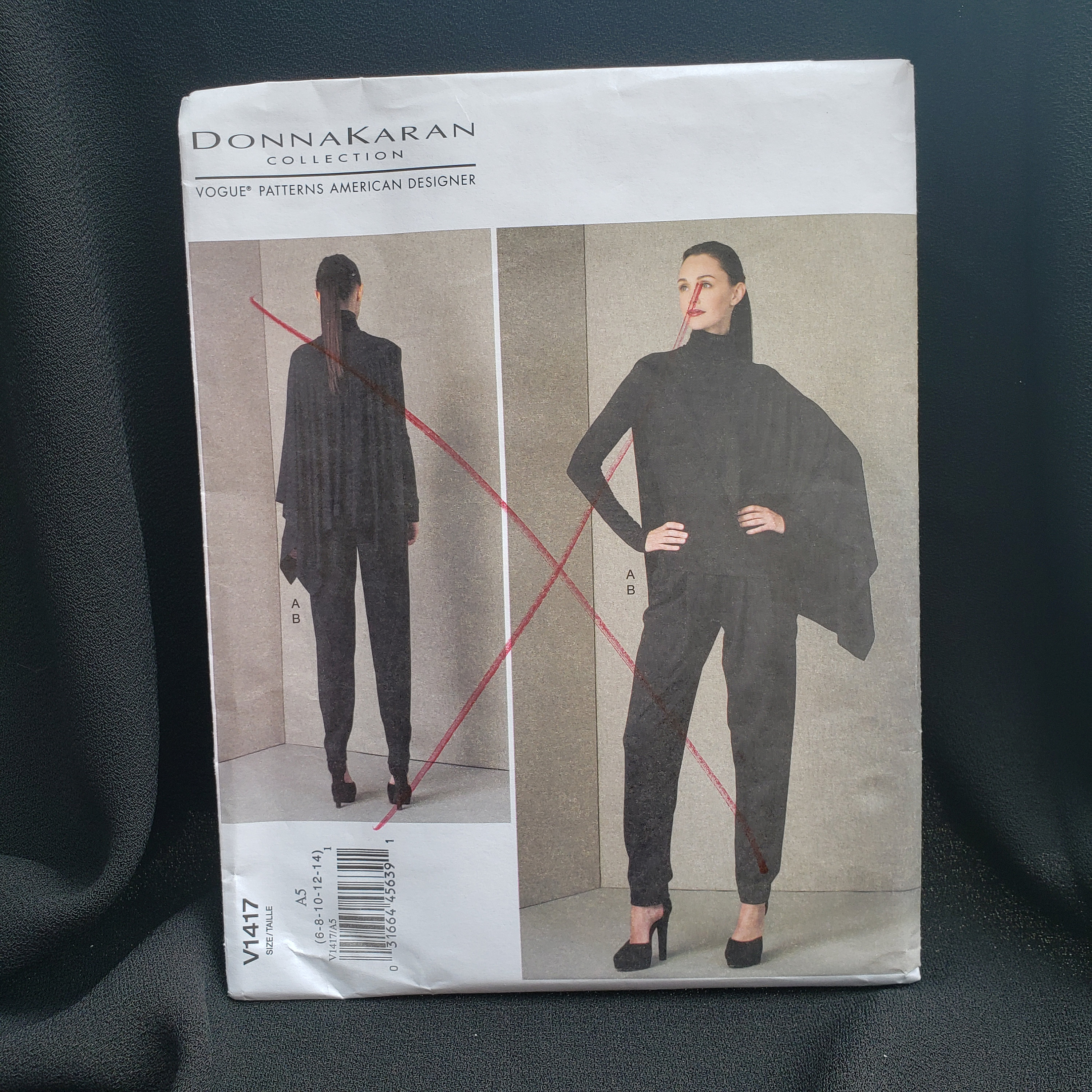 Vogue 1417 Sewing Pattern, Misses Top and Pants, Donna Karan
