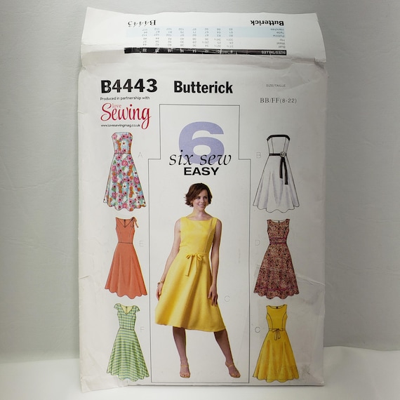 Butterick 4443 Dress Sewing Pattern, Fitted Bustier Strapless Princess Seam  Bodice Round or Vee Neckline Flared Skirt Sizes 8-22 UNCUT FF - Etsy New  Zealand