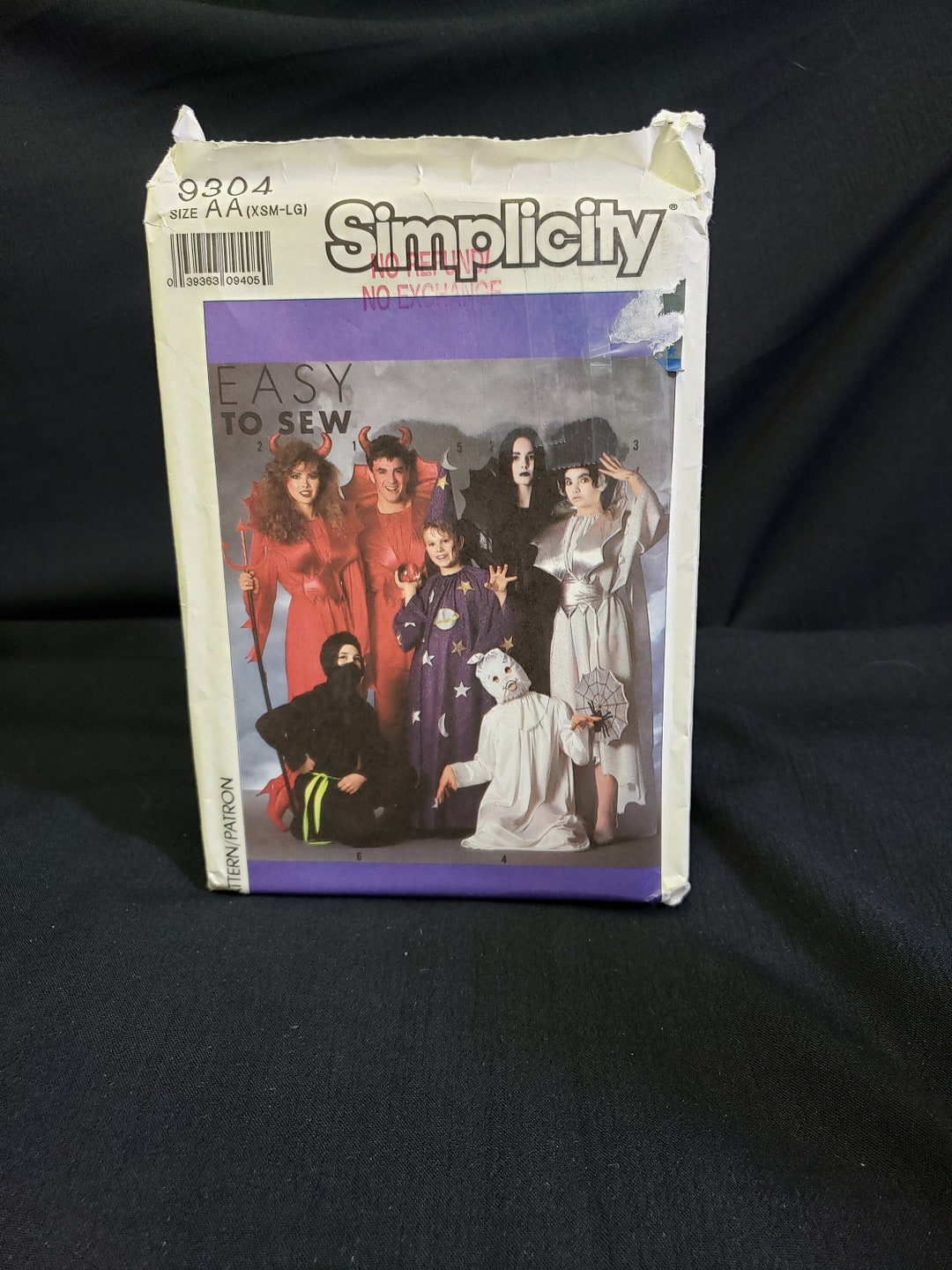 Simplicity 9304 Sewing Pattern for Costumes - Devil, Vampire, Ghost ...