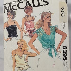 May include: Vintage McCall's sewing pattern featuring illustrations of women's tops. The pattern includes a bust size of 34 and is marked as quick and easy. The cover has the text "Carefree Patterns from McCall's".