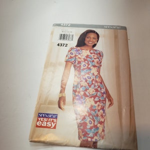 See & Sew 4372, Butterick sewing pattern, loose fitting, slightly tapered dress, princess seams UNCUT FF size 12-16