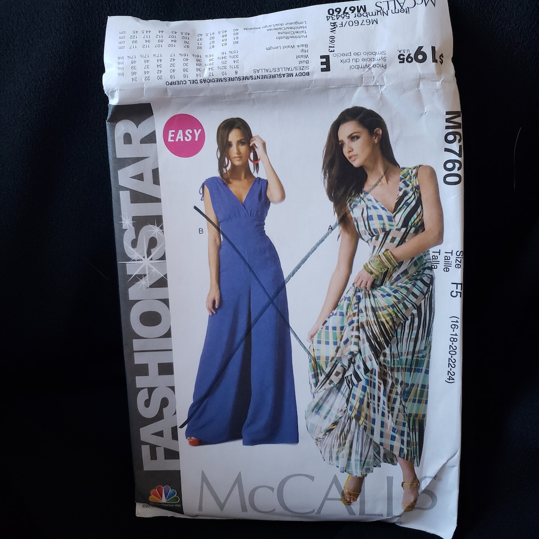 Mccall's 6760 Price Includes 2 Patterns Size 816 and 1624 Long Dress