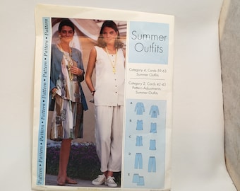 Sewing Step by Step Summer Outfits, sizes xs- xl UNCUT FF - plese note cards and not included with pattern, tissue paper pattern only