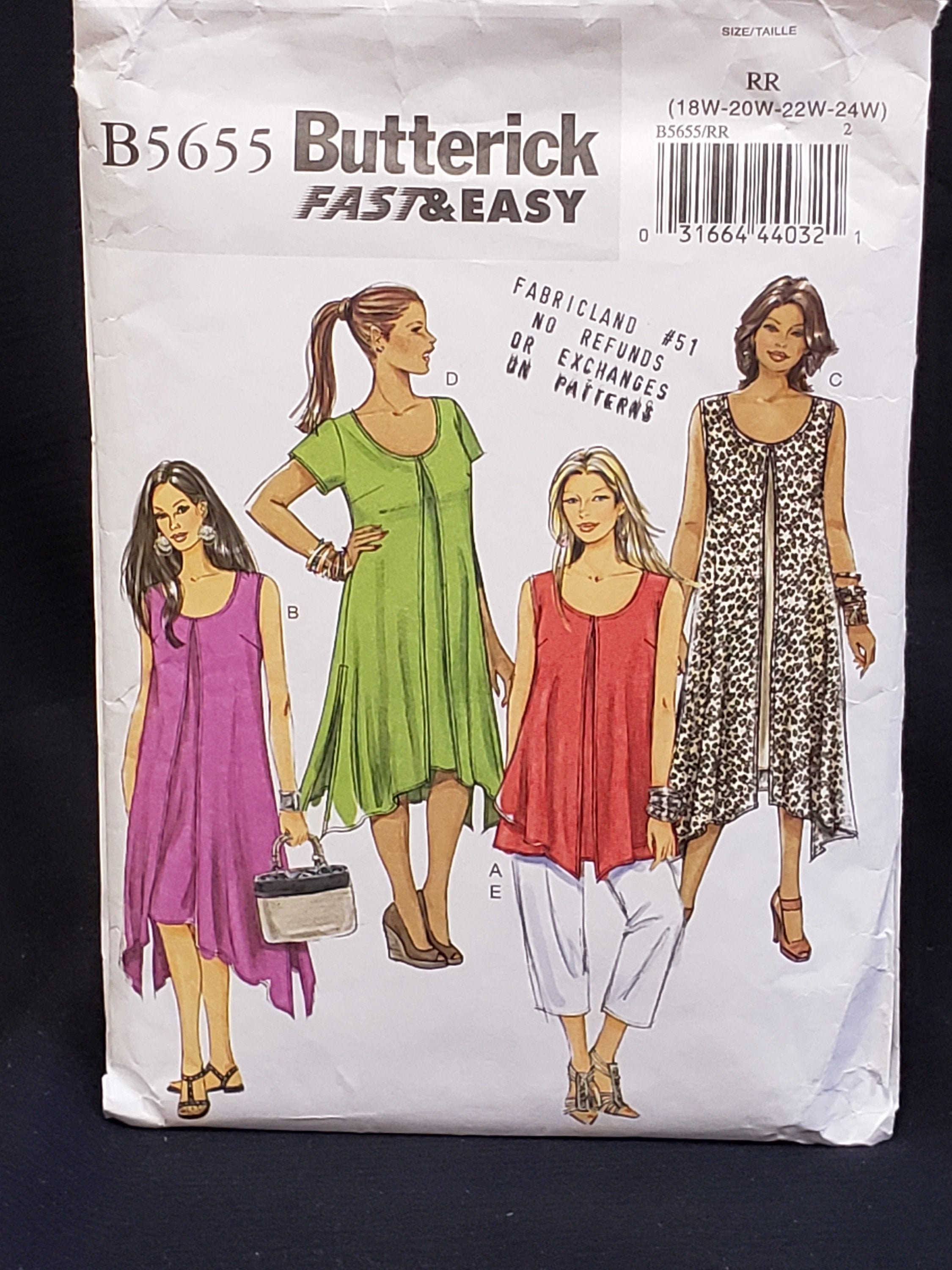 Butterick 5655. Womens' Dress Top and 
