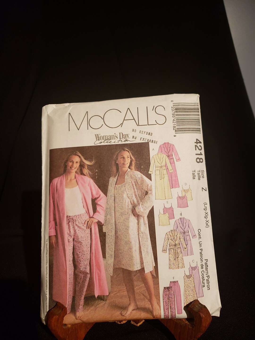 Mccall's 4218 Sewing Pattern for Robe, Nightgown, Tops and Pants in ...