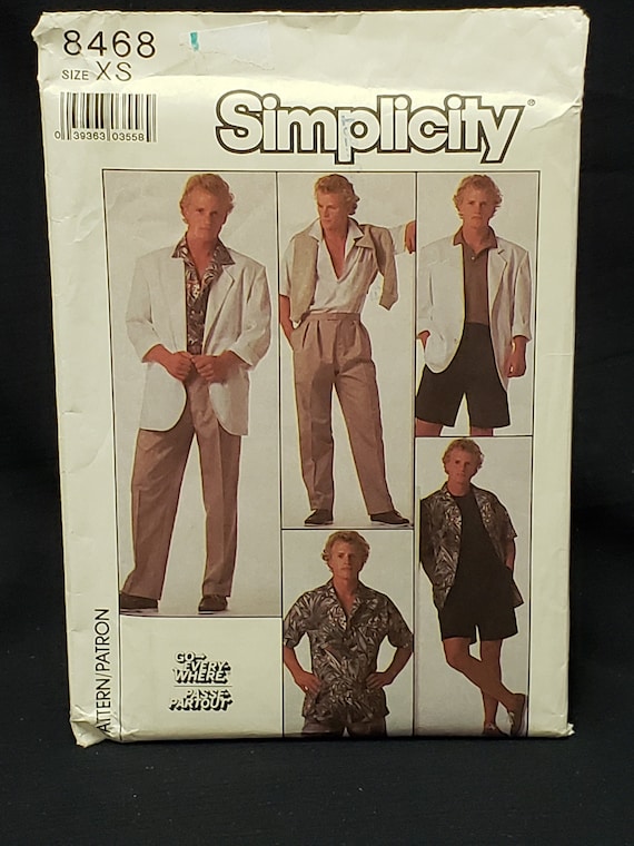 Simplicity 8468 Men's Shirt Pants & Shorts 80's Vintage