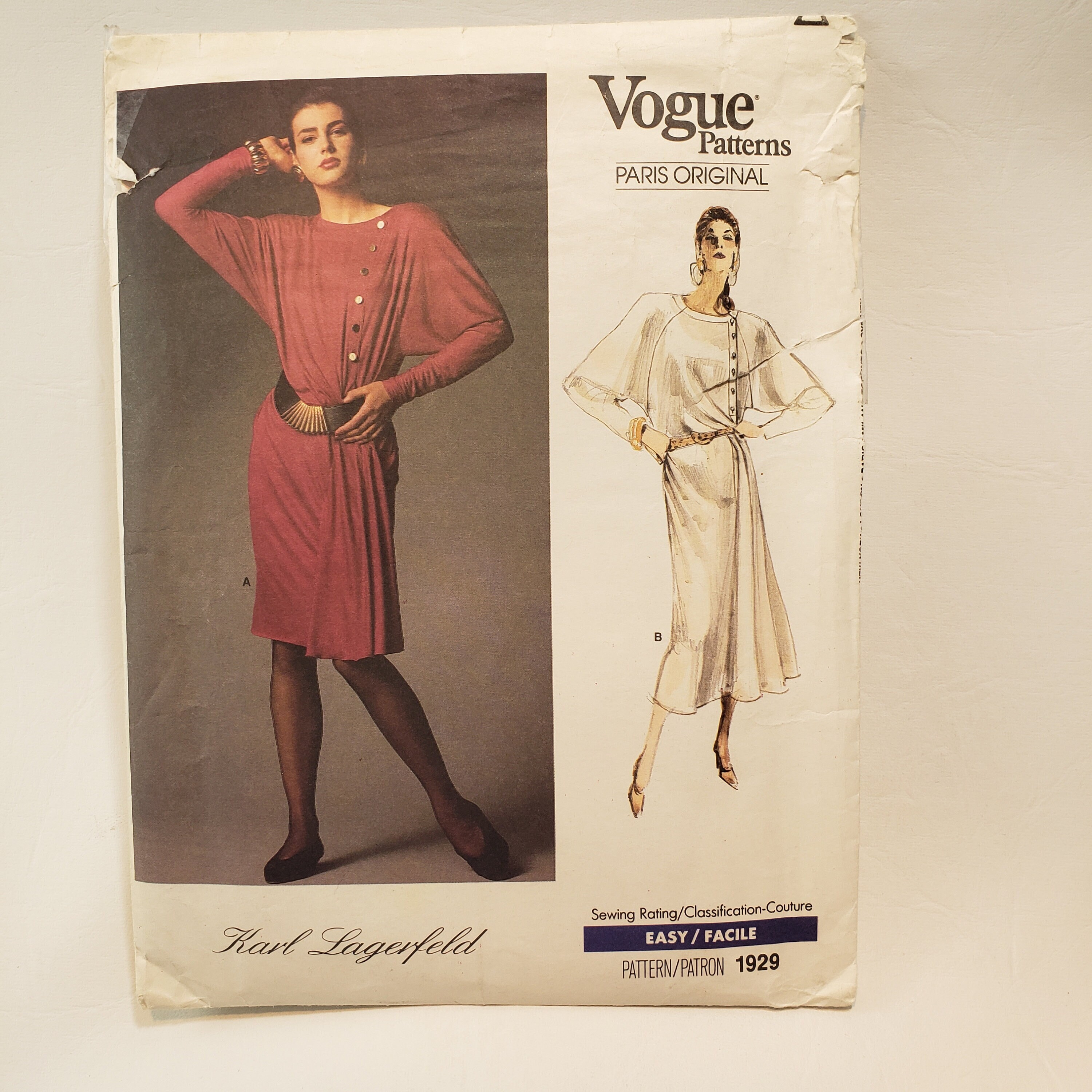 Karl Lagerfeld 作品集 Vogue 1929 Karl Lagerfeld Sewing Pattern, Very Rare, UNCUT