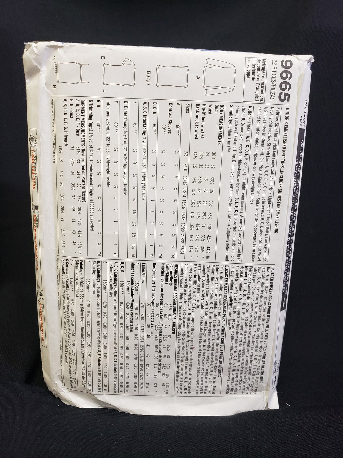 Simplicity 9665 Sewing Pattern for Teen Size 7/8 to 15/16 Simplicity ...