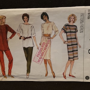 Vogue 8215 very easy sewing pattern for woman&#39;s top, dress and pants, simple straight lines, elastic waist pants CUT to size 10