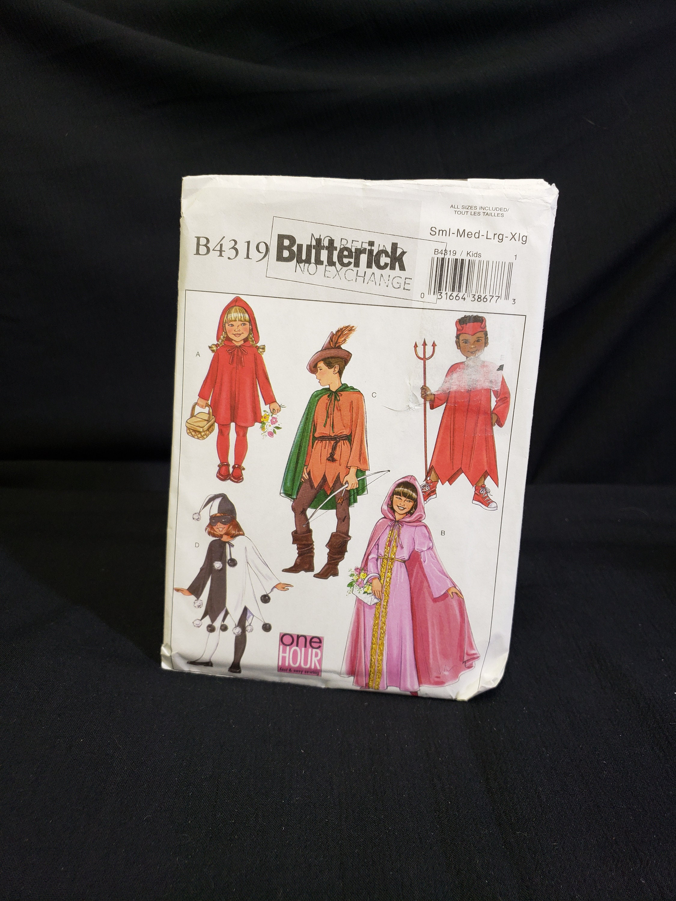 Uncut S to XL Butterick 4319 Kids Halloween Costume Pattern Kits & How