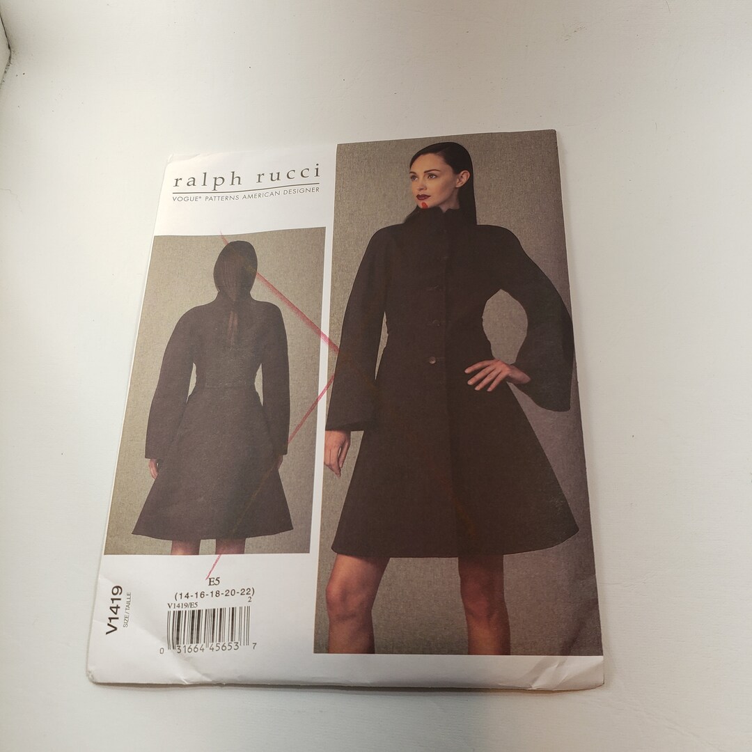 Vogue 1419 Sewing Pattern Ralph Rucci Couture Coat With Top Stitch ...