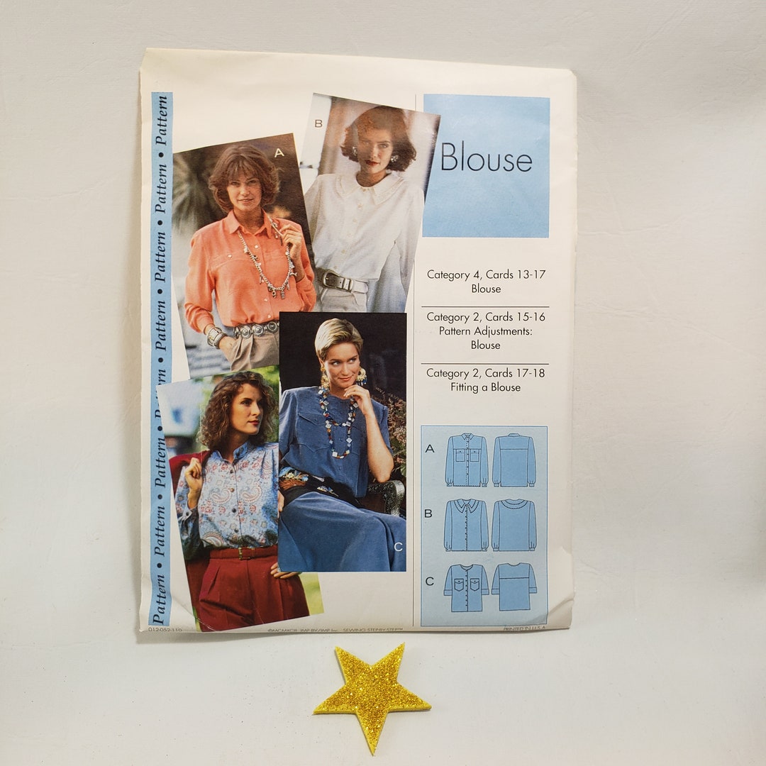 Step by Step Basic Blouse Sewing Pattern, UNCUT FF Size 4-22 Plus Size ...