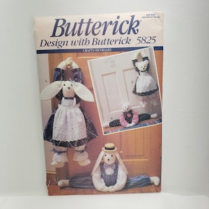 Butterick 5825 sewing pattern  Craft Pattern Bunny & Bear Draft Stoppers plus 2 Outfits UNCUT FF