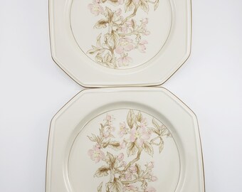 Mikasa Romantics Cherry Blossom set of 2 dinner plates 1980-81