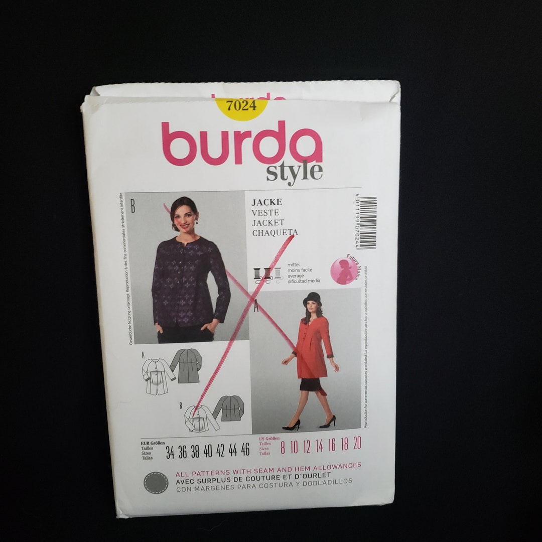 Burda 7024 Sewing Pattern For, Sizes 820 , Maternity Pattern, Jacket Pattern, UNCUT FF Future