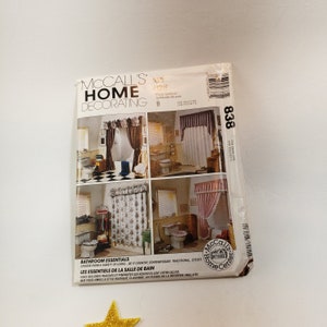 McCalls 838 sewing pattern for window coverings, bathtub drapes, toilet cover and toilet paper holder  - rare -UNCUT FF