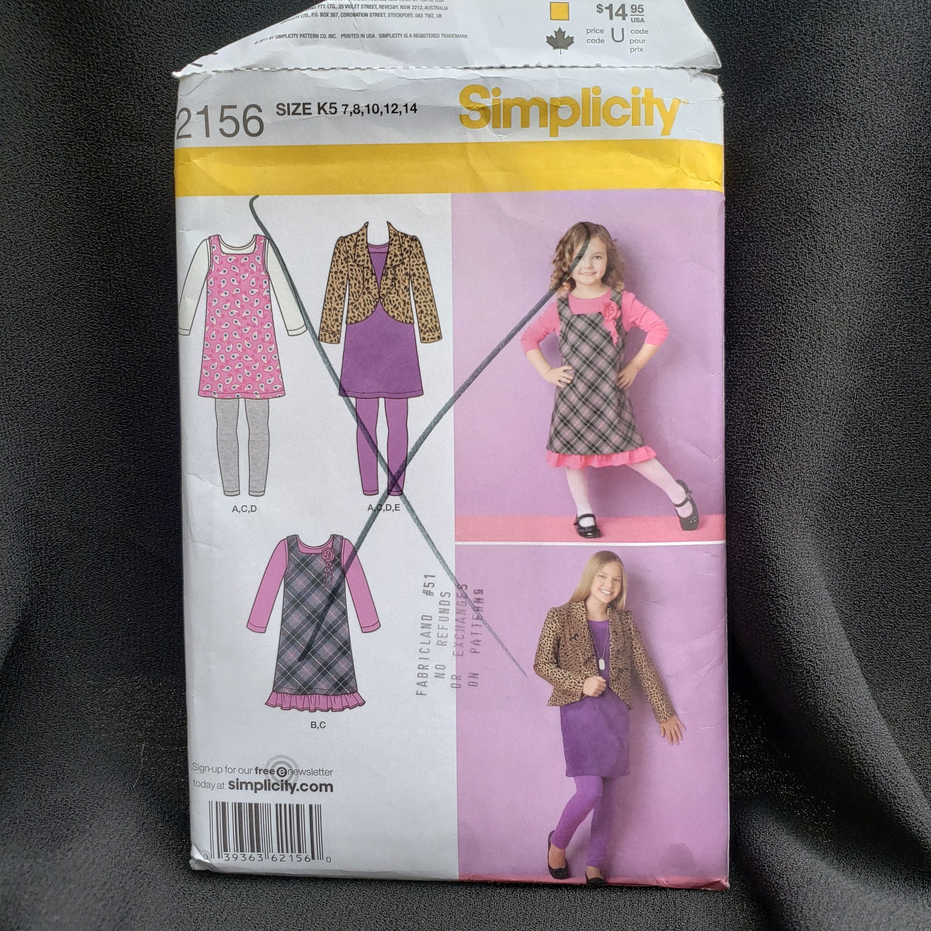 Simplicity Sewing Pattern 7410 Girls' Leggings, Top, Two Lengths