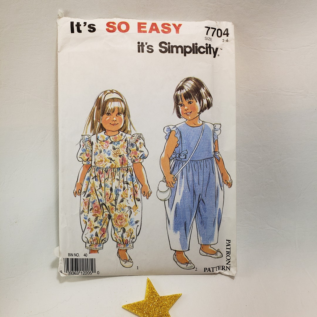 Simplicity 7704, Sewing Pattern for Girls Jumpsuit Sizes 2-6 UNCUT FF ...