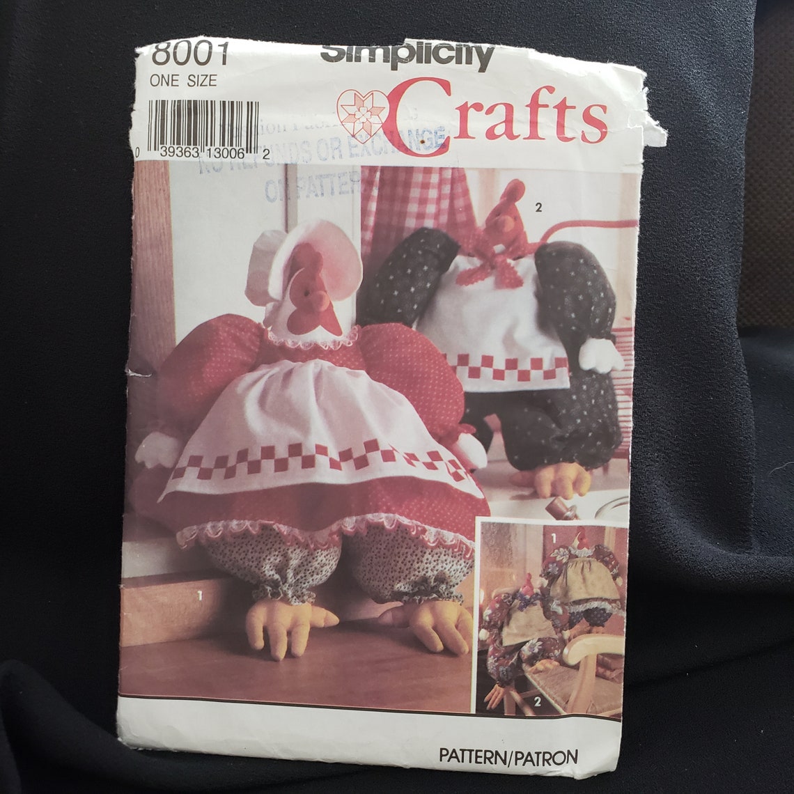 Simplicity 8001 Sewing Pattern for Stuffed Hen and Rooster, 16 Inches ...