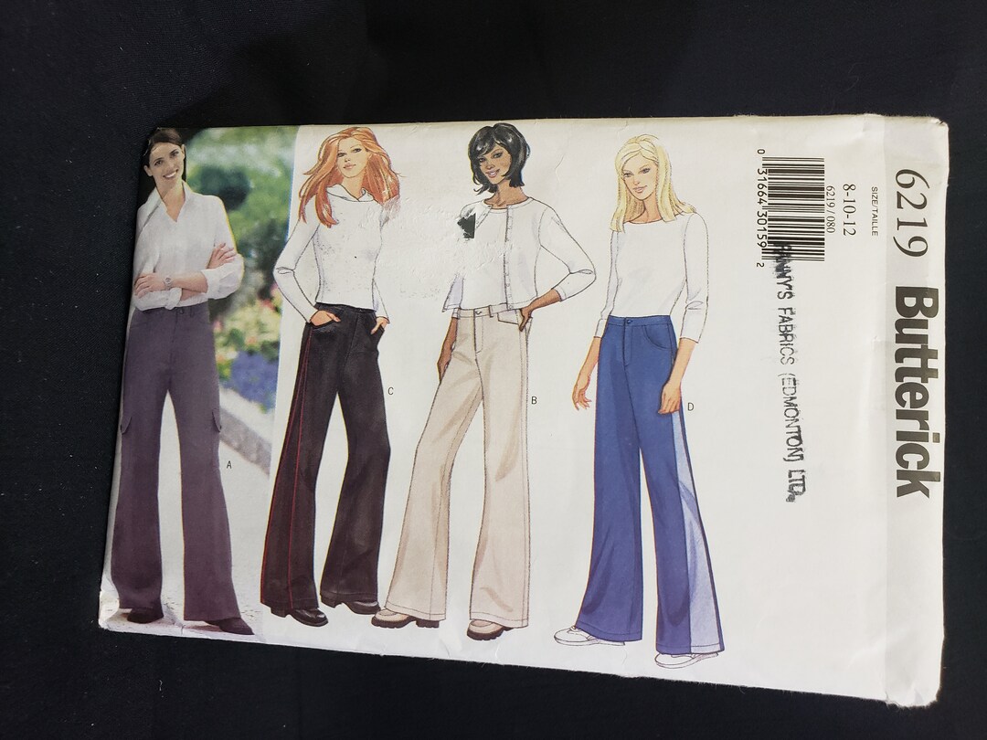 Butterick 6219 Sewing Pattern for Wide Leg Trousers Sizes 8-10-12 ...
