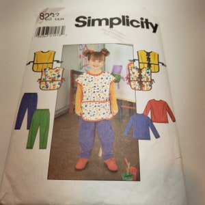 Simplicity 8233, sewing pattern, childs apron, painatingapron, pants, pullover shirt, UNCUT FF size 5-6X