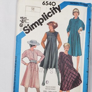 Simplicity 6540, dress patterns UNCUT size 14
