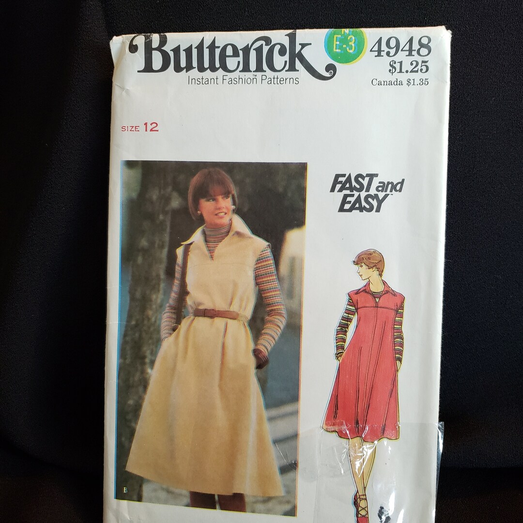 Butterick 4948 Sewing Pattern for Fast and Easy Dress/jumper and Belt ...