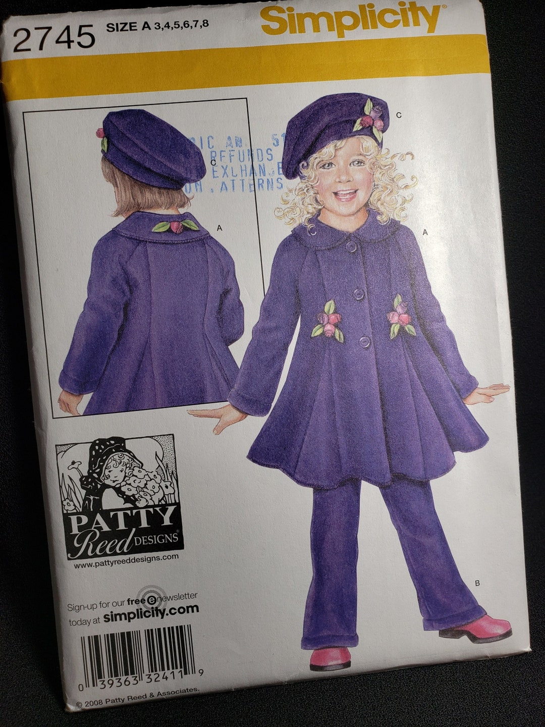 Simplicity 2745 Sewing Pattern for Child's Fleece Coat Etsy