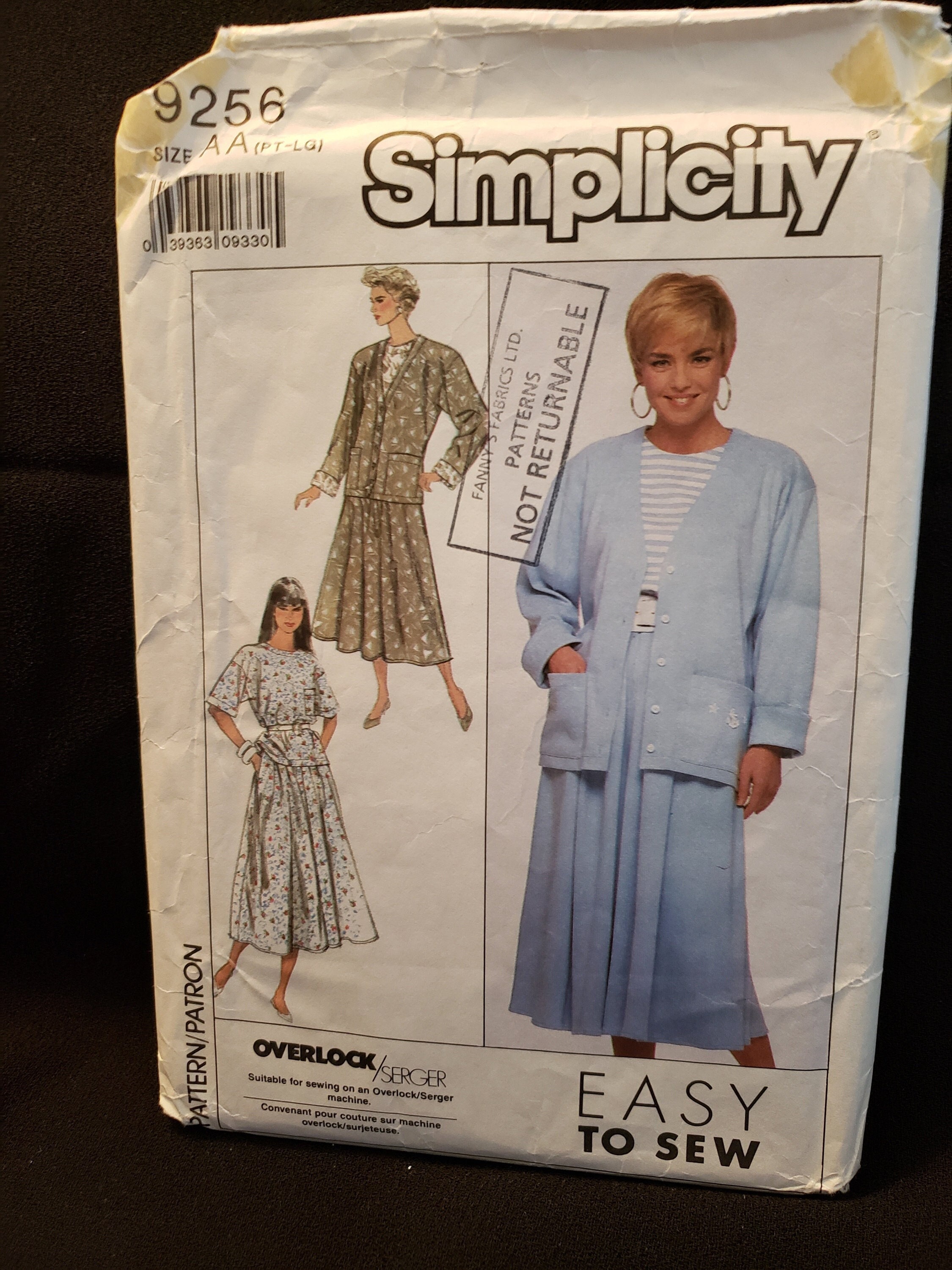 Simplicity 9256 Sewing Pattern for Easy Everbody Knit Pull on Skirt ...