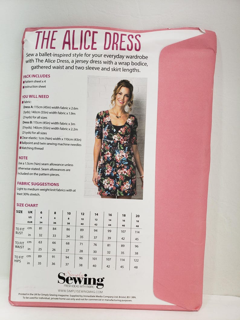 Simply Sewing Pattern the the Alice Dress Sizes 4-20 FF UNCUT Sealed - Etsy