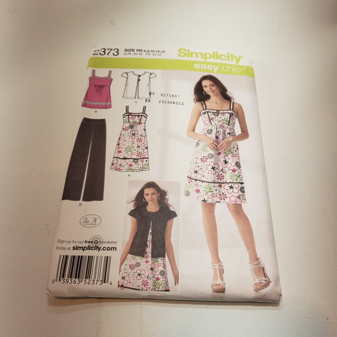 Simplicity 2373 Sewing Pattern for Dress, Jacket, Pants and Top Plus ...