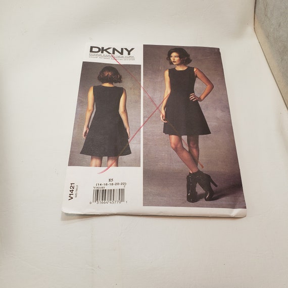 Vogue 1421 DKNY Dress Sewing Pattern, Little Black Dress, UNCUT - Etsy Vogue 1421 DKNY Dress Sewing Pattern, Little Black Dress, UNCUT - Etsy