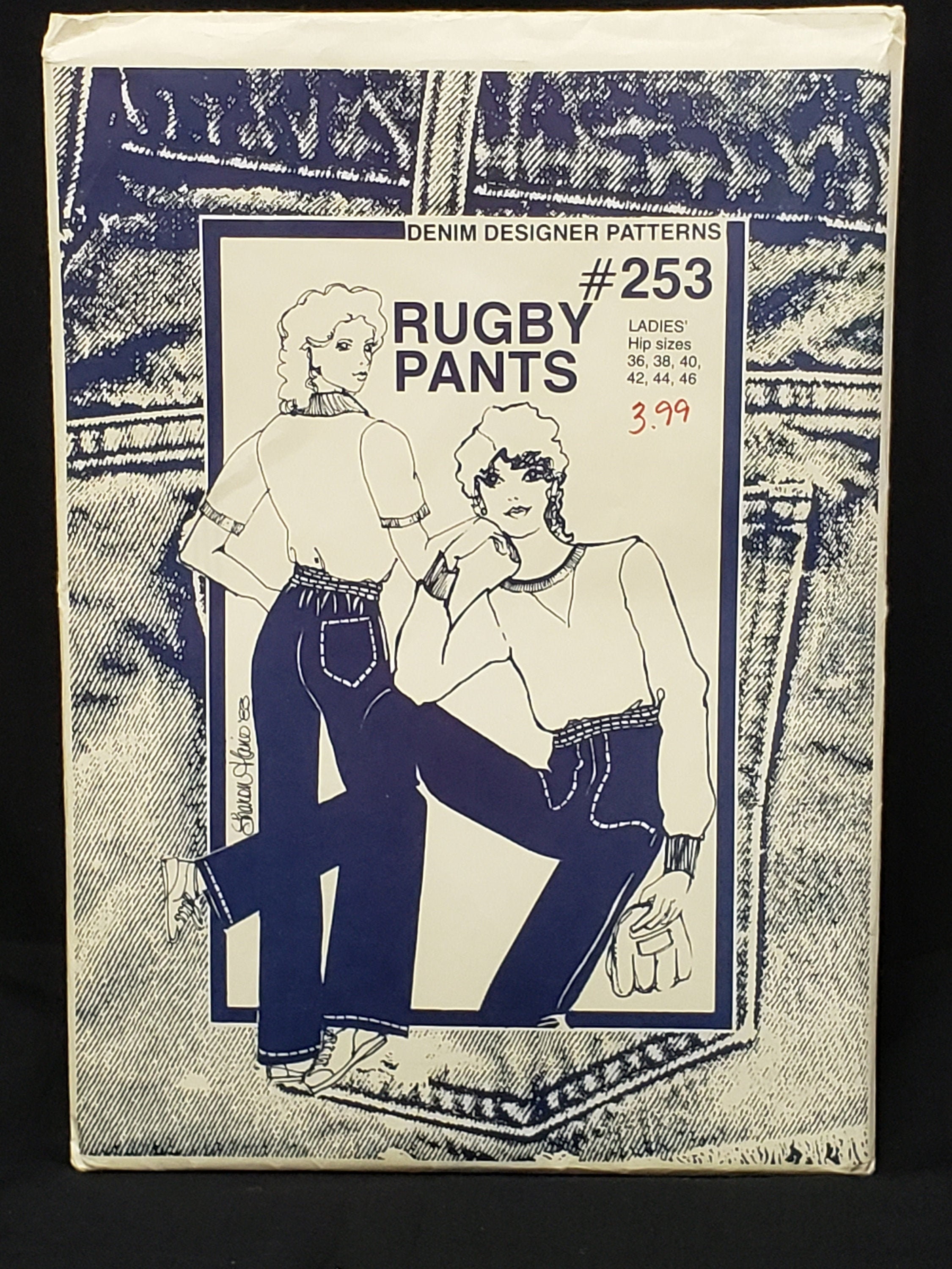 Vintage 1980s Rugby Pants Sewing Pattern/ Vintage Denim
