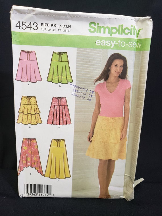 Simplicity Sewing Pattern 4543 Misses Skirts Size 8-14,