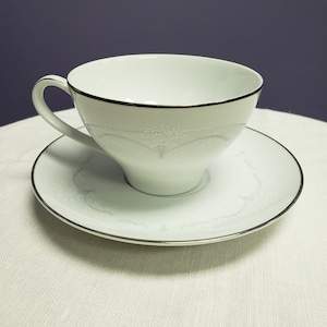 Noritake Whitebrook teacup and saucer