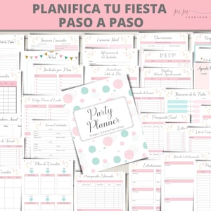 Planifica tu Fiesta Paso a Paso/ Party Planner en Español/ Agenda de Fiesta/ Agenda Cumpleaños/ Planificador de Fiestas/ Lista de invitados