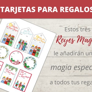 Tarjeta para Regalos de los 3 reyes Magos/ Feliz día de Reyes Magos / 3 Wise Men Gift Cards / Xtmas Gift Cards/ Printables Gift Cards