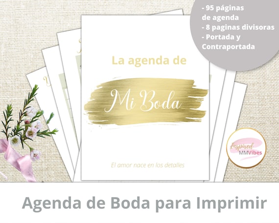 Agenda De Bodas Para Imprimir Agenda De Bodas En PDF - Etsy