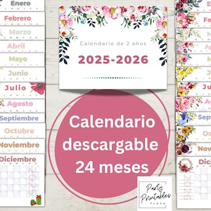 CALENDRIER FLORAL du 24 avril 2025 et 2026 en espagnol pour le calendrier instantané de l'automne et de l'hiver