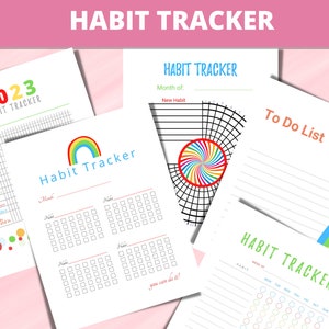 printable habit tracker /yearly, monthly, weekly, daily habit tracker 2023 habit tracker /to do list/ habits tracker habit PDF printable