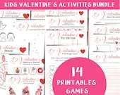 Valentine kids Games Valentine Day kids Activities digital printable instant download PDF Activity Bundle Kid Games Valentine Game Bundle