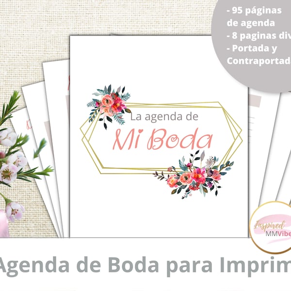 Agenda de bodas descargable, download, Agenda de bodas para imprimir, Agenda de bodas en PDF, agenda de boda, agenda para la novia, novias