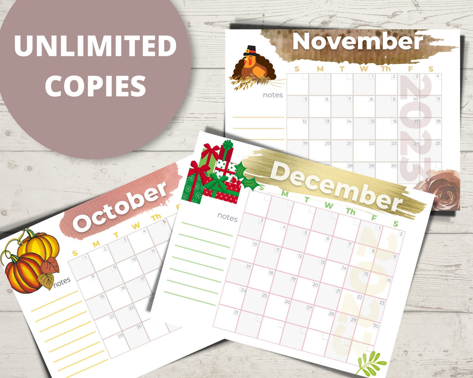 Printable 2023 Monthly Calendar Printable 2023 Calendar - Etsy