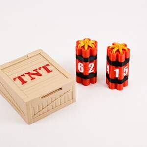 Set of 2 Tall D6 TNT Bundle Dice with Dice Crate