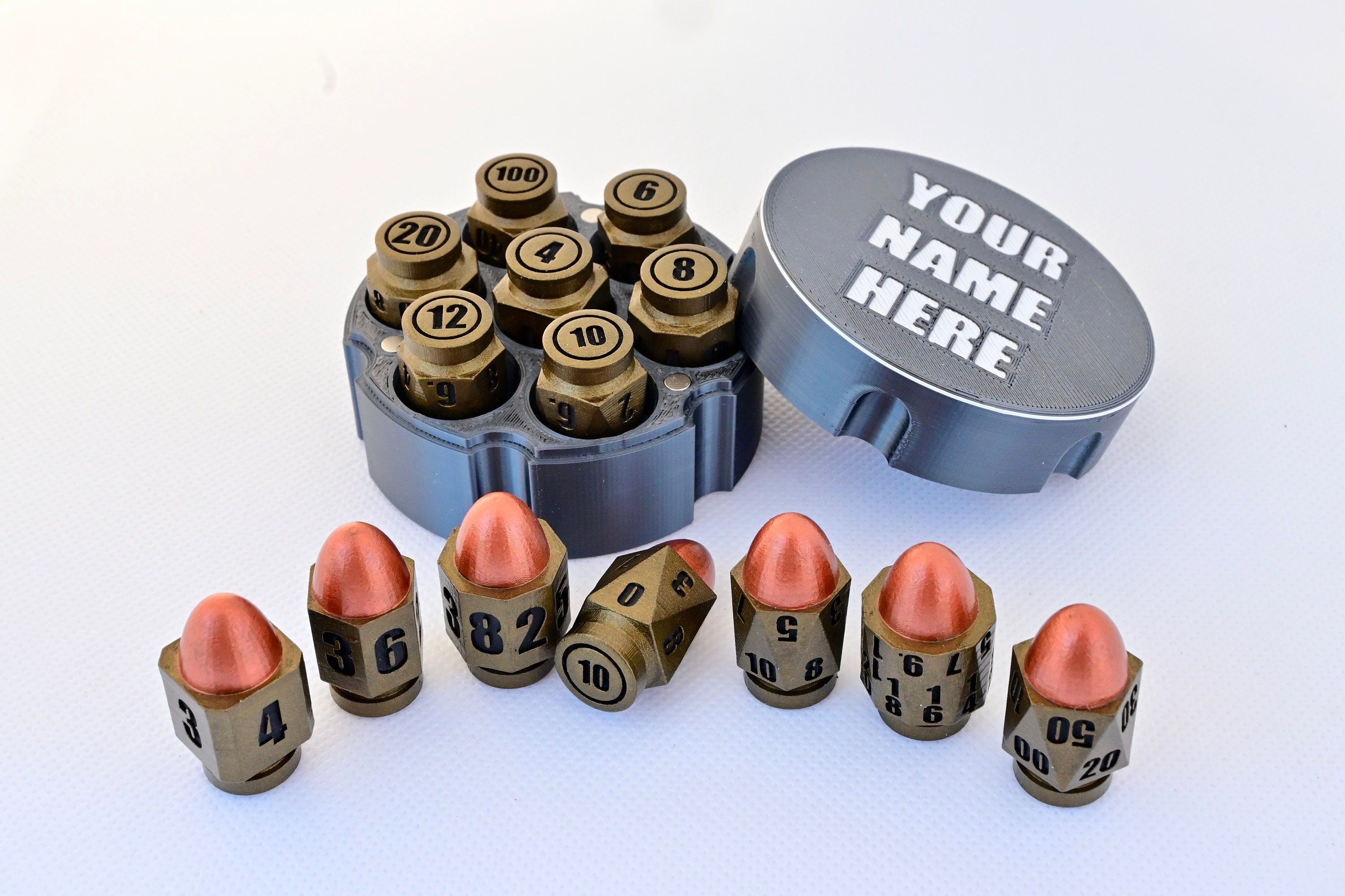 Set of 7 Bullet Shaped Polyhedral Dice D4D100 Etsy Canada